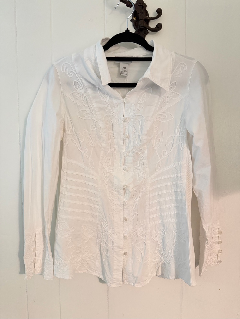 Soft Surroundings Samantha Soutache Embroidery Blouse